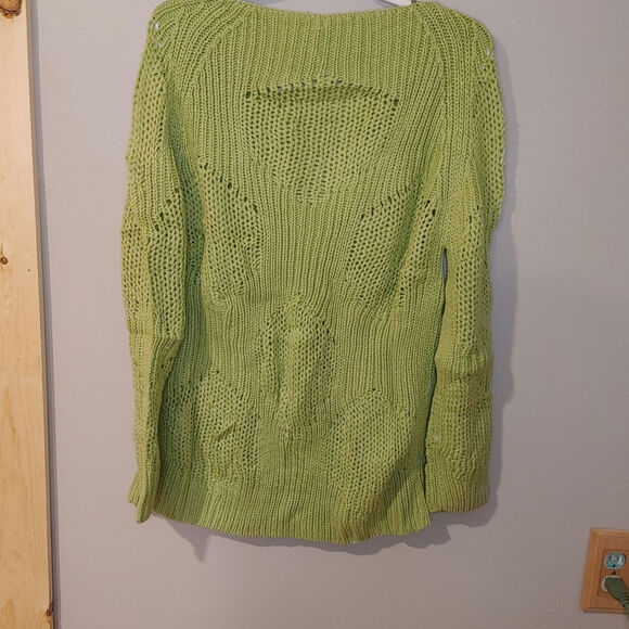 Uniq Size Small/Medium S/M Green Sweater NEW NWT Acrylic Chunky Knit - Picture 2 of 10